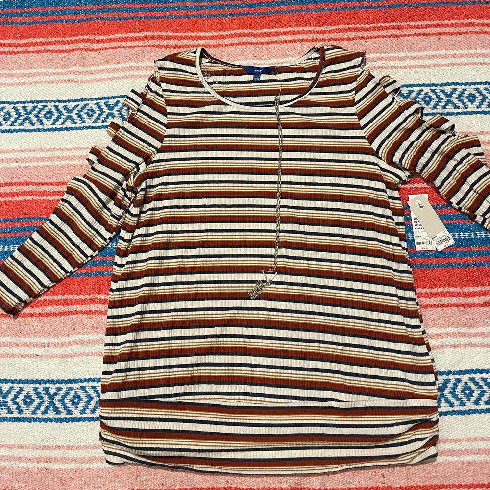Women’s apt 9 striped long sleeve top, XL, brand new with tags